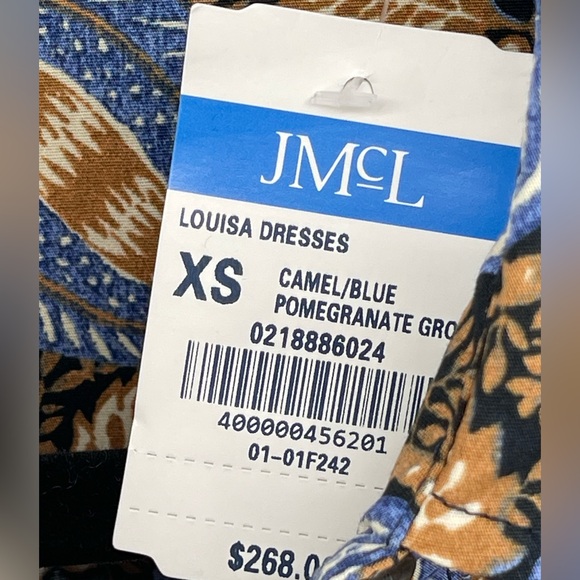 J McLaughlin Louisa Pomegranate Grove Floral Long Sleeve Dress Size XS Pockets! - Picture 6 of 6